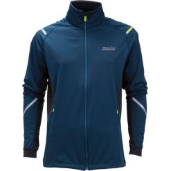 Swix kurtka softshell męska Cross niebieski L. Niebieskie kurtki sportowe męskie Swix, m, bez wzorów, z softshellu, bez kaptura, na fitness i siłownię. W wyprzedaży za 349,00 zł.