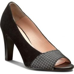 Creepersy damskie: Półbuty EKSBUT - 26-3980-136/H48-1G Czarny Welur