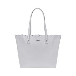 Shopper bag damskie: TORBA SHOPPER FALBANKA MILTON SZARY KHLOE