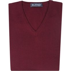 Bordowy sweter męski w szpic SW2. Czerwone swetry męskie m, z bawełny, casualowe. Za 117,00 zł.