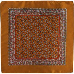 Karmelowa Elegancka Poszetka Męska - ALTIES - Wzór Paisley, Nerka POSZALTS0184. Żółte poszetki męskie Alties, bez wzorów, eleganckie. Za 27,00 zł.