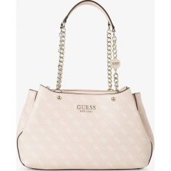 Guess Jeans - Damska torba shopper, różowy. Różowe torby damskie na zakupy Guess Jeans, z aplikacjami, z jeansu, bez dodatków. Za 629,95 zł.