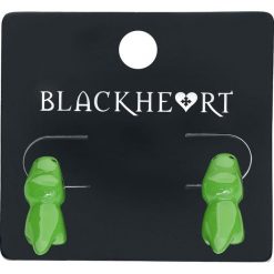 Kolczyki damskie: Blackheart Biting Dinosaur Kolczyki - Earpin zielony