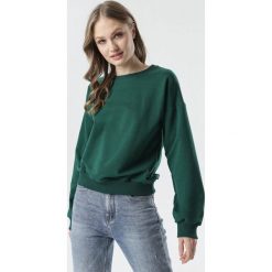 Ciemnozielona Bluza Rachael. Zielone bluzy damskie Born2be, xl, bez wzorów, z dzianiny, z długim rękawem, długie, bez kaptura. Za 69,99 zł.