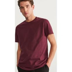 T-shirty męskie: T-shirt w kropki - Bordowy