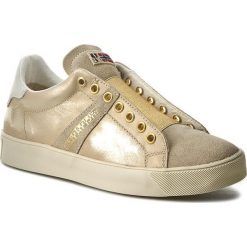 Sneakersy NAPAPIJRI - Minna 14732956 Beige/Gold N102. Żółte półbuty damskie skórzane Napapijri, na co dzień, bez wzorów, bez obcasa, na płaskiej podeszwie, bez zapięcia. W wyprzedaży za 269,00 zł.