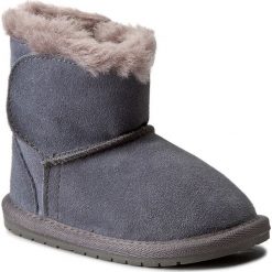 Buty EMU AUSTRALIA - Toddle B10737 Charcoal/Anthracite. Szare kozaki damskie skórzane marki EMU Australia, przed kolano, na wysokim obcasie. Za 189,00 zł.