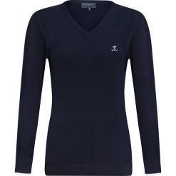 Sweter "Deep Grass" w kolorze granatowym. Niebieskie swetry damskie Sir Raymond Taylor, l, z haftami, z bawełny, bez rękawów, bez kaptura. W wyprzedaży za 129,95 zł.
