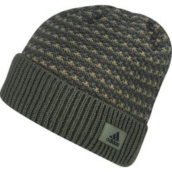 Czapki męskie: Adidas Czapka męska Climaheat Striped Knit Woolie OSFM khaki (AY4916)