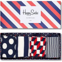 Happy Socks - Skarpety Stripe (4-pack). Szare bez kategorii marki Happy Socks, z elastanu. Za 119,90 zł.