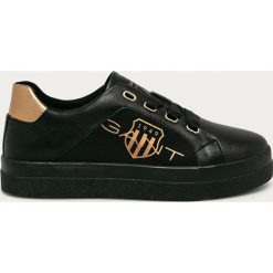 Gant - Buty skórzane Avona. Czarne buty sportowe damskie GANT, bez wzorów, ze skóry, sportowe. Za 469,90 zł.