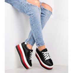 Buty sportowe damskie Ideal Shoes U-6273 Czarne. Czarne buty sportowe damskie Ideal Shoes, bez wzorów, z tworzywa sztucznego, sportowe. Za 89,00 zł.