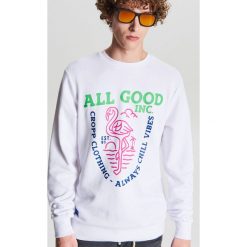 Lekka bluza z nadrukiem - Biały. Białe bluzy męskie Cropp, s, z nadrukiem, bez kołnierzyka, bez rękawów, bez kaptura. W wyprzedaży za 29,99 zł.