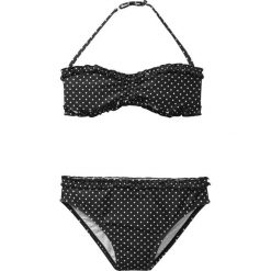 Bikini dziewczęce (2 części) bonprix czarno-biały w kropki. Czarne stroje kąpielowe dziewczęce marki bonprix, bez wzorów. Za 37,99 zł.