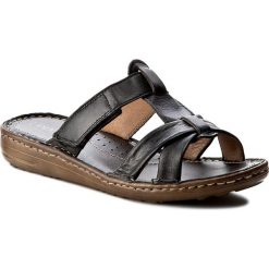 Klapki LASOCKI - W120 Czarny. Czarne klapki damskie Lasocki, bez wzorów, ze skóry, bez obcasa. W wyprzedaży za 49,99 zł.