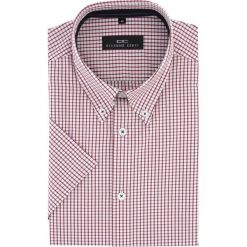 Koszula SERGIO slim 15-10-42-K. Czerwone koszule męskie Giacomo Conti, na lato, m, w kratkę, z tkaniny, button down, z krótkim rękawem. Za 149,00 zł.