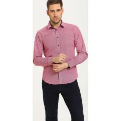 Koszula długi rękaw męska slim fit. Czerwone koszule męskie m, eleganckie. W wyprzedaży za 49,99 zł.