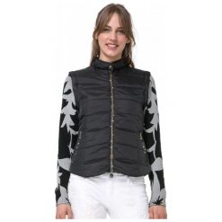 Desigual Kamizelka Damska Lourdes 38 Czarny. Czarne kurtki damskie Desigual, bez wzorów. W wyprzedaży za 271,00 zł.