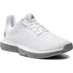 Buty adidas - CourtJam Bounce W CG6354 Ftwwht/Ftwwht/Lgrani. Białe buty sportowe damskie Adidas, bez wzorów, z tworzywa sztucznego, sportowe, tenisowe. W wyprzedaży za 229,00 zł.