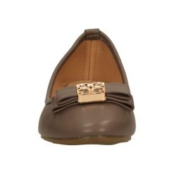 BALERINY CASU YS-287. Brązowe baleriny damskie Casu, z gumy, na niskim obcasie, na obcasie. Za 49,99 zł.