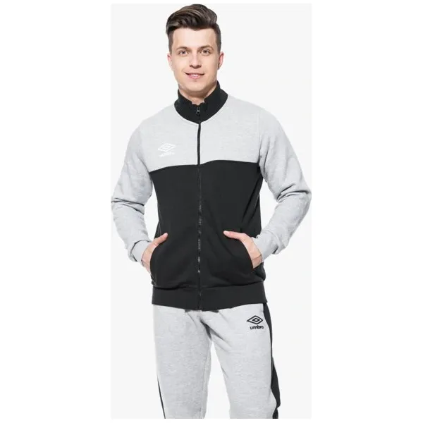 Umbro Bluza Fleece Zip Through , czarny, rozmiar M. Czarne bluzy męskie Umbro, m, bez wzorów, z bawełny, sportowe, ze stójką, bez rękawów, bez kaptura. W wyprzedaży za 79,99 zł.