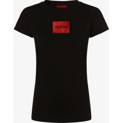 HUGO - T-shirt damski – Dennja, czarny. Czarne t-shirty damskie HUGO, s, z nadrukiem, bez kołnierzyka. Za 249,95 zł.