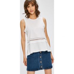 Tommy Hilfiger - Top. Białe topy damskie marki TOMMY HILFIGER, s, z bawełny, z okrągłym kołnierzem. W wyprzedaży za 139,90 zł.