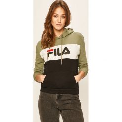 Fila - Bluza. Zielone bluzy damskie Fila, s, z nadrukiem, z dzianiny, bez rękawów, z kapturem. Za 319,90 zł.