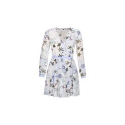 Sukienki krótkie Tommy Hilfiger MARA-CHIFFON-DRESS-LS. Białe sukienki hiszpanki TOMMY HILFIGER, z krótkim rękawem, mini. Za 587,30 zł.
