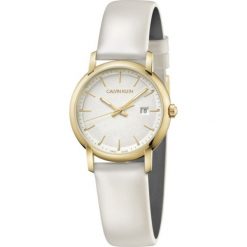 Calvin Klein Established Zegarek Biały. Białe zegarki damskie Calvin Klein, złote. Za 1196,95 zł.