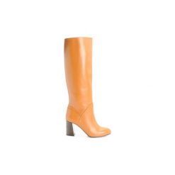 Kozaki Patrizia Pepe 2V7209/A483-R599. Pomarańczowe kozaki damskie Patrizia Pepe, bez obcasa, bez zapięcia. Za 749,00 zł.