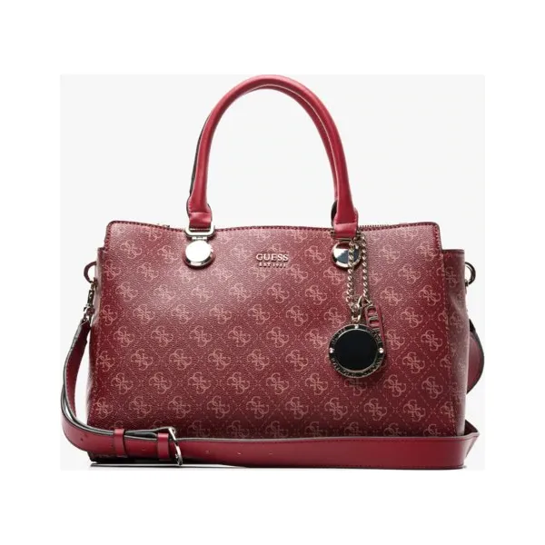 Guess Torebka Aline Society Satchel , czerwony, rozmiar ONE SIZE. Czerwone torebki klasyczne damskie Guess, w paski, ze skóry ekologicznej, eleganckie, bez dodatków. Za 699,99 zł.