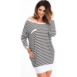 Tuniki damskie: Czarna tunika w paski 3644