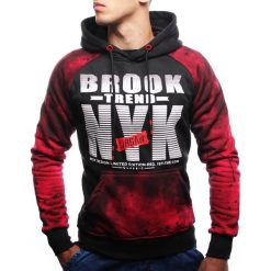 Bluza męska z kapturem melanż czerwona Recea. Czerwone bluzy męskie Recea, xl, z napisami, z bawełny, z kapturem, bez rękawów, z kapturem. Za 49,18 zł.