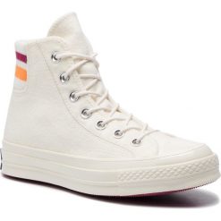 Trampki CONVERSE - Chuck 70 Hi 163364C Egret/Rhubarb/Oran. Brązowe półbuty damskie Converse, bez wzorów, z gumy, sportowe, bez zapięcia. W wyprzedaży za 279,00 zł.