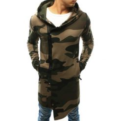 Bluzy męskie: Bluza męska rozpinana z kapturem woodland camo (bx3235)