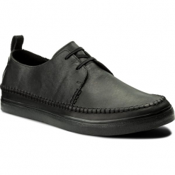 Półbuty CLARKS - Kessell Craft 261337497 Black Leather. Czarne derby męskie Clarks, ze skóry ekologicznej. Za 369,00 zł.