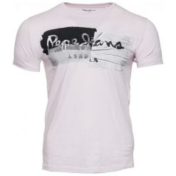Pepe Jeans T-Shirt Męski Stepney L Jasnoróżowy. Szare koszulki męskie marki Pepe Jeans, m, z nadrukiem, z jeansu, bez kołnierzyka. Za 139,00 zł.