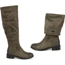 Oficerki damskie klasyczne khaki Vinceza - khaki. Brązowe kozaki damskie Vinceza, klasyczne, bez obcasa, bez zapięcia. Za 149,99 zł.