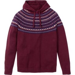 Sweter z kapturem bonprix czerwony klonowy. Czerwone swetry męskie bonprix, s, bez wzorów, z kapturem, z kapturem. Za 99,99 zł.