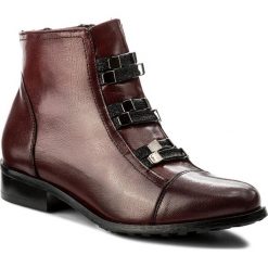 Botki damskie lity: Botki EKSBUT - 67-4716-WZÓR-1G Bordo