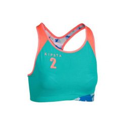 Top do siatkówki plażowej BV500 dwustronny zielony. Niebieskie topy damskie COPAYA, l, bez wzorów, z elastanu, bez kołnierzyka. Za 29,99 zł.