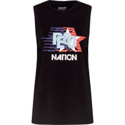 Top P.E NATION AERIAL. Czarne bluzki damskie Pe Nation, z nadrukiem, z jersey, z okrągłym kołnierzem. W wyprzedaży za 329,00 zł.