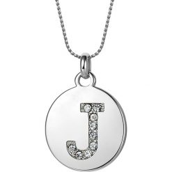 Naszyjniki damskie: Naszyjnik „Letter ‚J’ Medallion” z zawieszką – dł. 43 cm