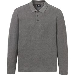Shirt polo, długi rękaw bonprix szary melanż. Szare koszulki męskie bonprix, xl, bez wzorów, z bawełny, z długim rękawem. Za 49,99 zł.