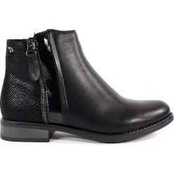 BOTKI DAMSKIE TS 8158 CZA. Botki damskie T. Sokolski, ze skóry, bez obcasa, bez zapięcia. Za 99,00 zł.
