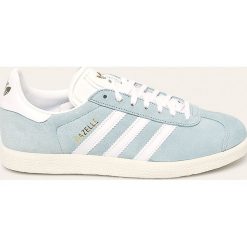Adidas Originals - Buty Gazelle W. Niebieskie buty sportowe damskie adidas Originals, bez wzorów, ze skóry, sportowe. W wyprzedaży za 299,90 zł.