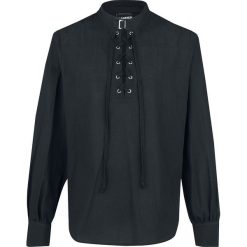 Banned Alternative Schnürhemd mit Schnalle Koszula czarny. Czarne koszule męskie marki Banned Alternative, xl, bez wzorów, z materiału, bez kołnierzyka, z długim rękawem. Za 199,90 zł.