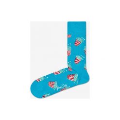 Happy Socks Popcorn Skarpetki Niebieski. Niebieskie skarpetki męskie Happy Socks, bez wzorów, z elastanu. Za 51,95 zł.
