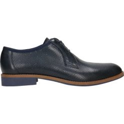 Półbuty MARE. Niebieskie buty wizytowe męskie Gino Rossi, na ślub cywilny, na lato, bez wzorów, ze skóry, eleganckie, na sznurówki. Za 459,90 zł.